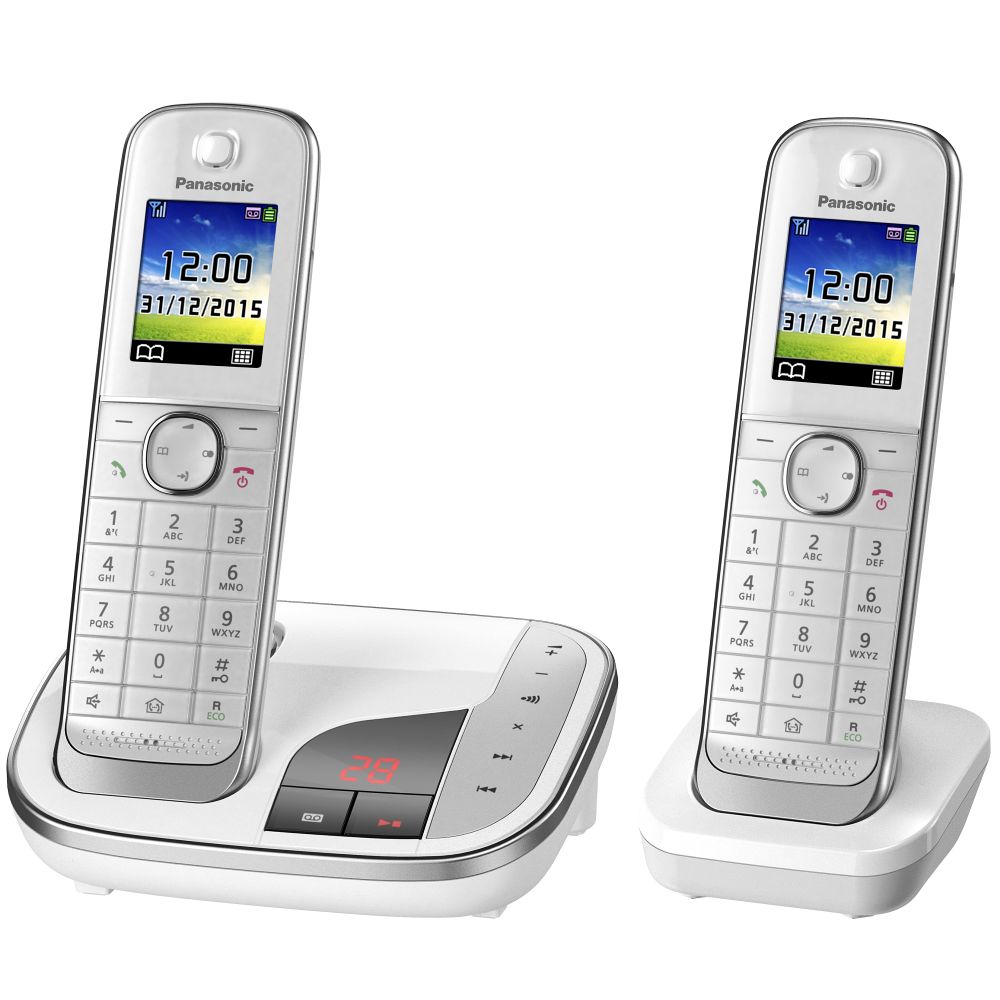 Panasonic Schnurlostelefon mit AB KX-TGJ322GW Duo - weiß Panasonic Schnurlostelefon mit AB KX-TGJ322GW Duo - weiß